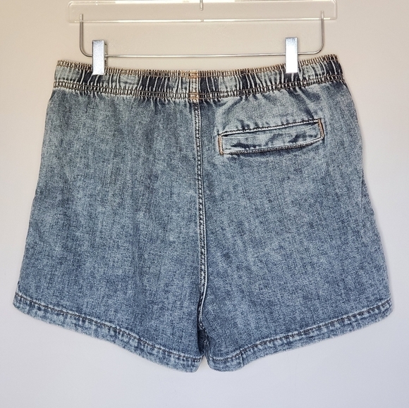 ZARA Elastic Waist Pull-On High Rise Waist Women's Mineral Wash Shorts Size M - Picture 2 of 7